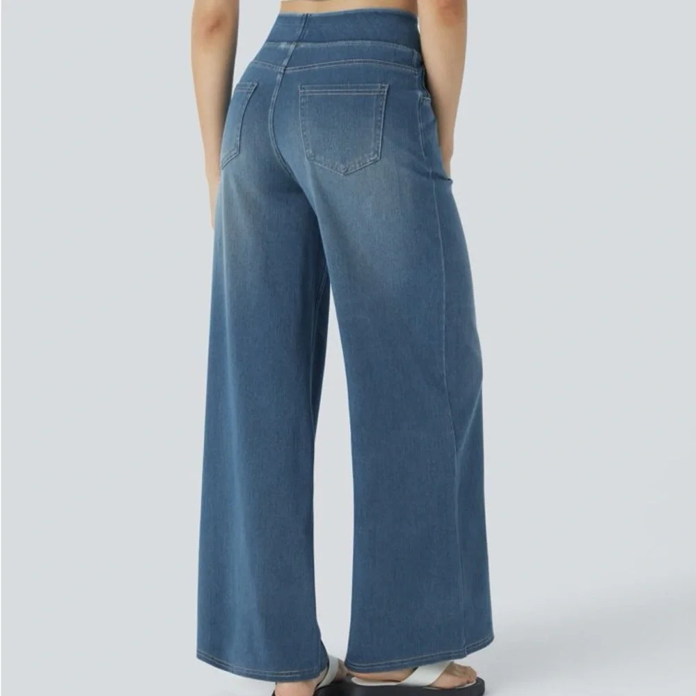 Halara High Waisted Baggy Wide Leg Jeans NWT - Picture 3 of 4